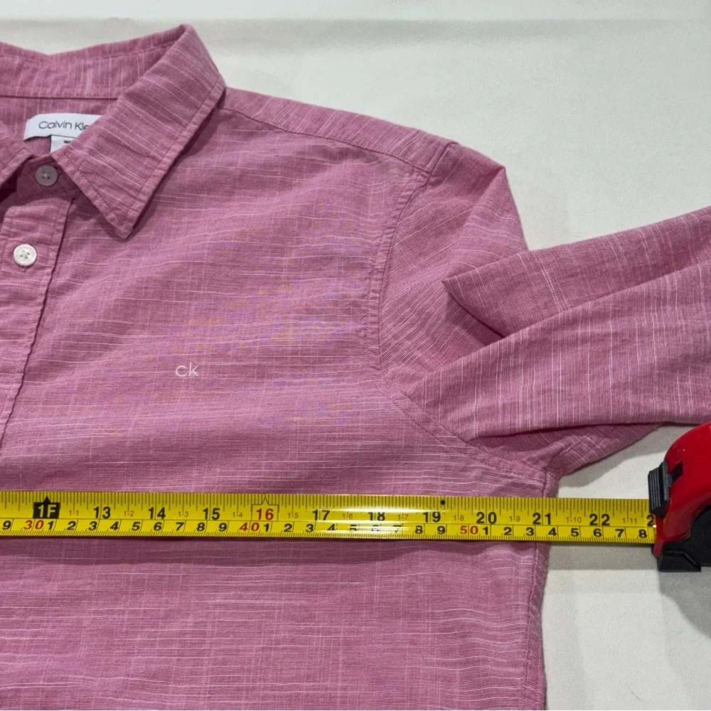 Calvin Klein Pink Long Sleeve Button-Up Shirt Men’s‎ M 100% Cotton